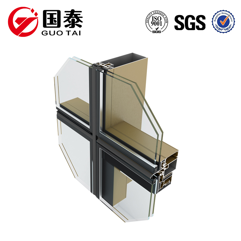 алуминиеви профил завеса стена алуминий екструдиране за стъклени дървени прозорец, врата модели